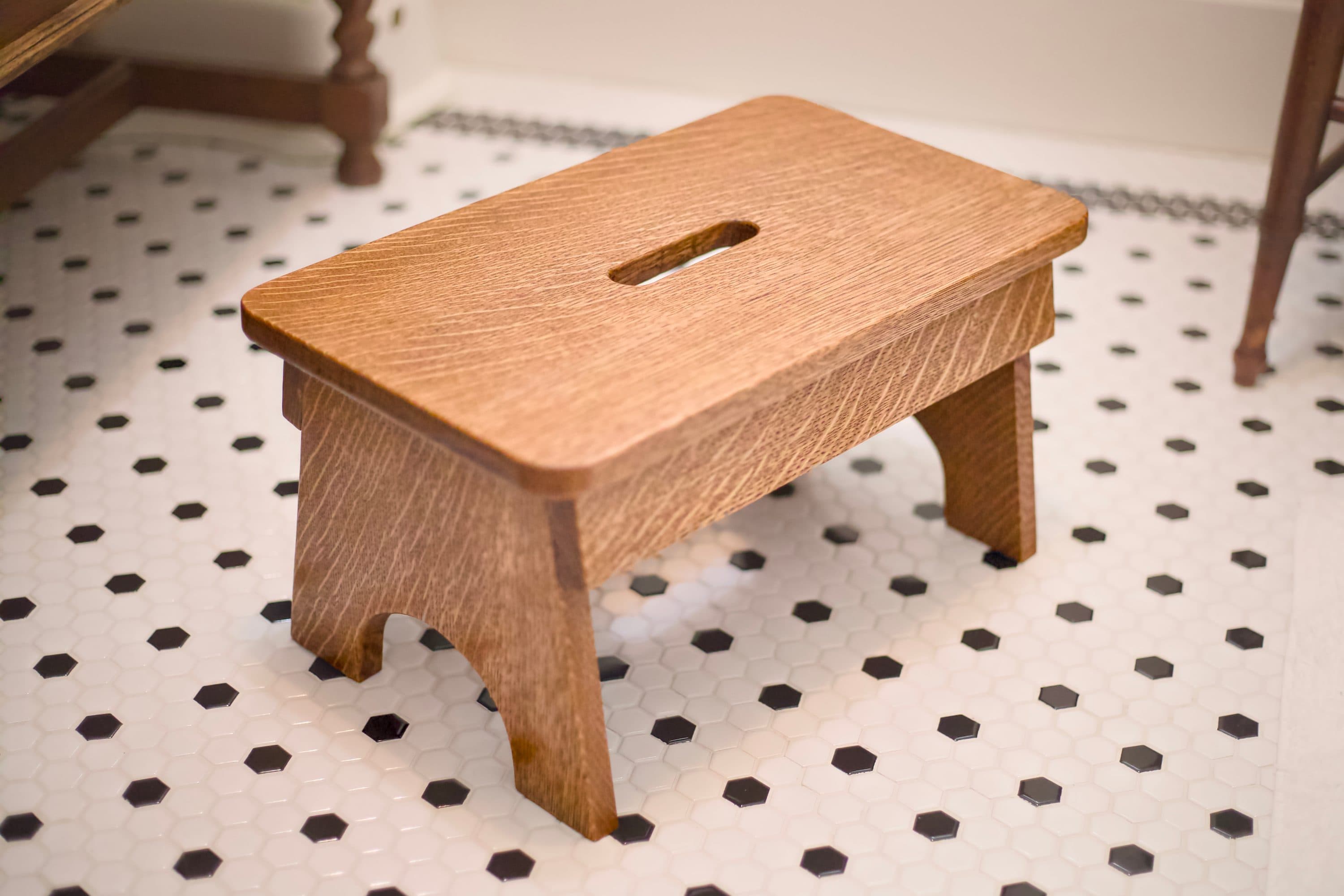 Child's step stool seen from the side